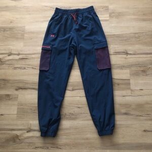 Under Armour Navy and Orange Track Pants